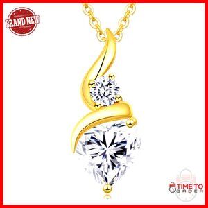 Sterling Silver Moissanite Heart Pendant Necklace Elegant Anniversary Gift